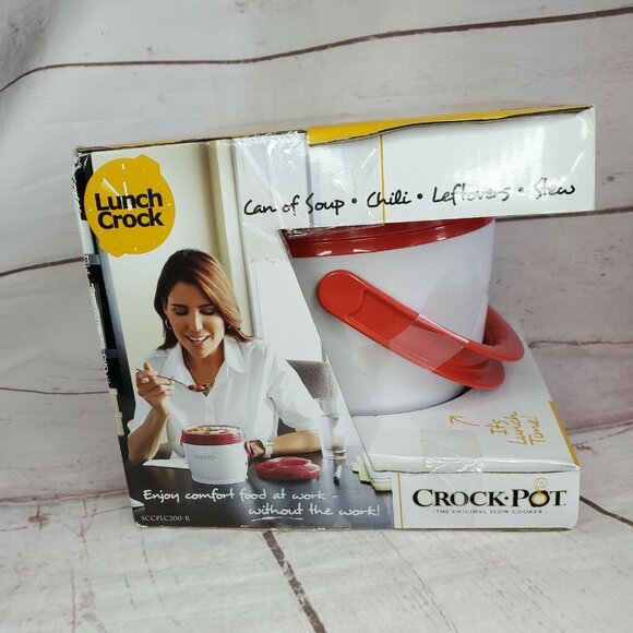 Compact Lunch Crock Pot Slow Cooker 20-Ounce Food Warmer - Portable Red Mini - Picture 6 of 12